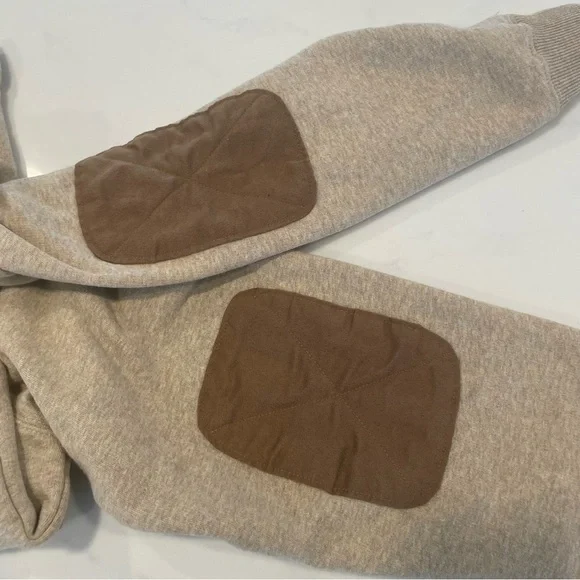 Woolrich QuarterZip Pullover Sweater Elbow Patch Tan Brown Mens Size XL - Picture 8 of 8